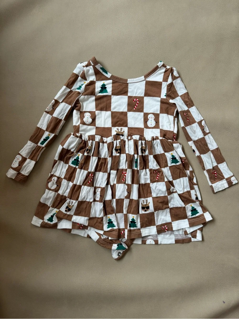 Little Sleepies Christmas Holiday Checks Festive Skater Dress
